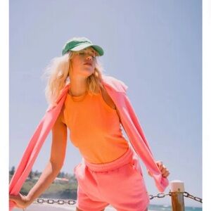 Orange Athletic Tank Top with Sleeveless Design by Araminta James Revolve brand